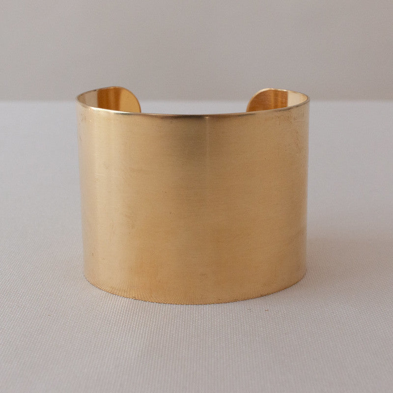 Plain Brass Wrist Cuff Wedding Corsage