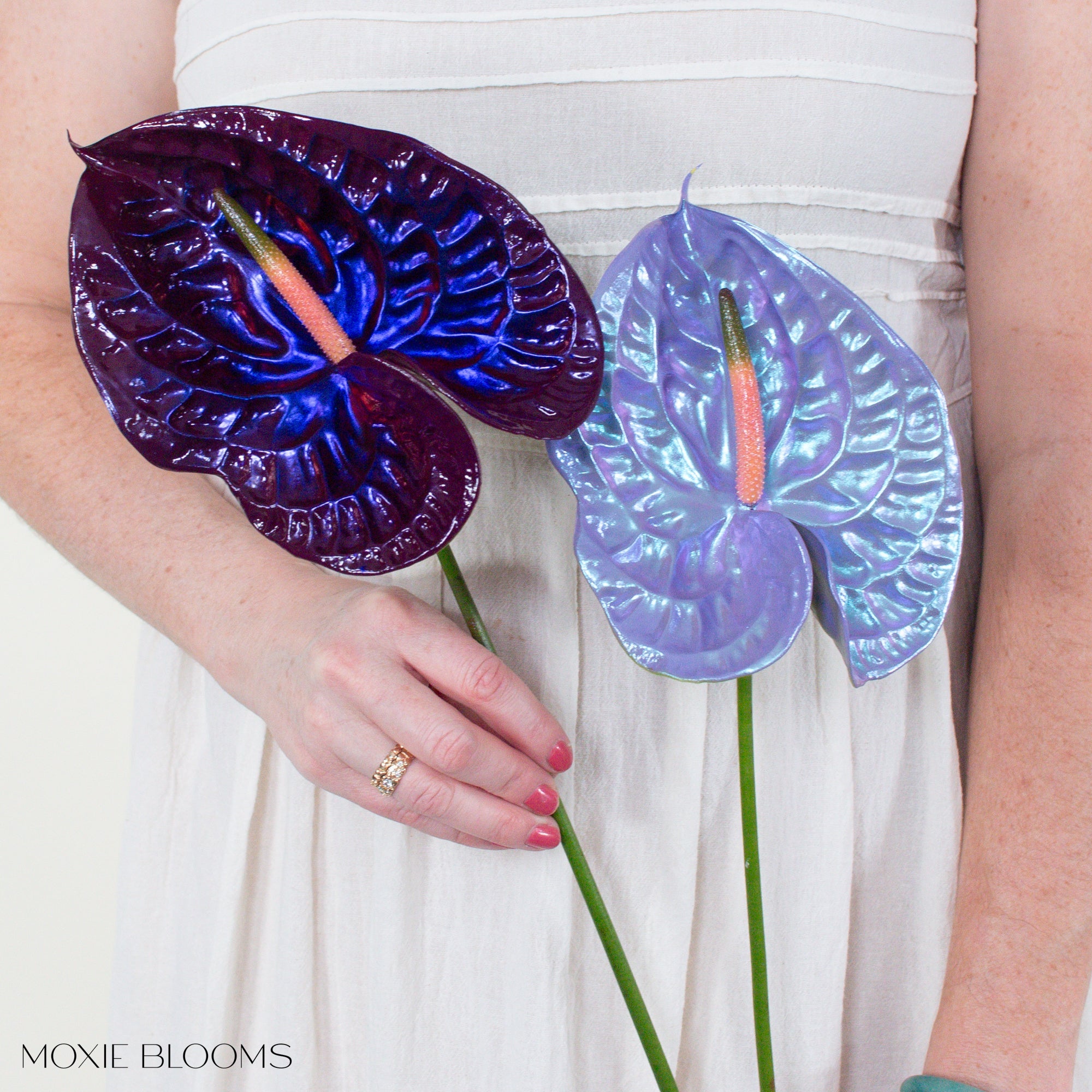 Silk Kimono Iridescent Anthurium