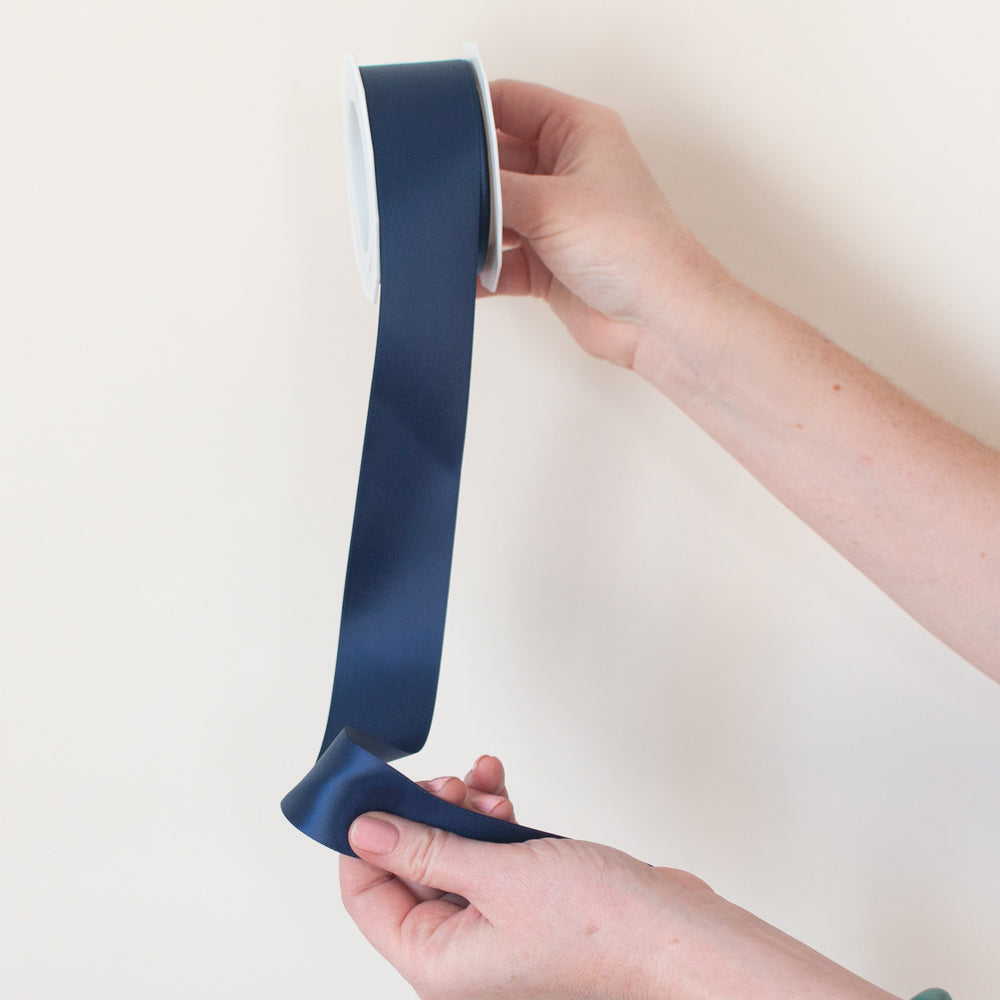 navy blue satin ribbon