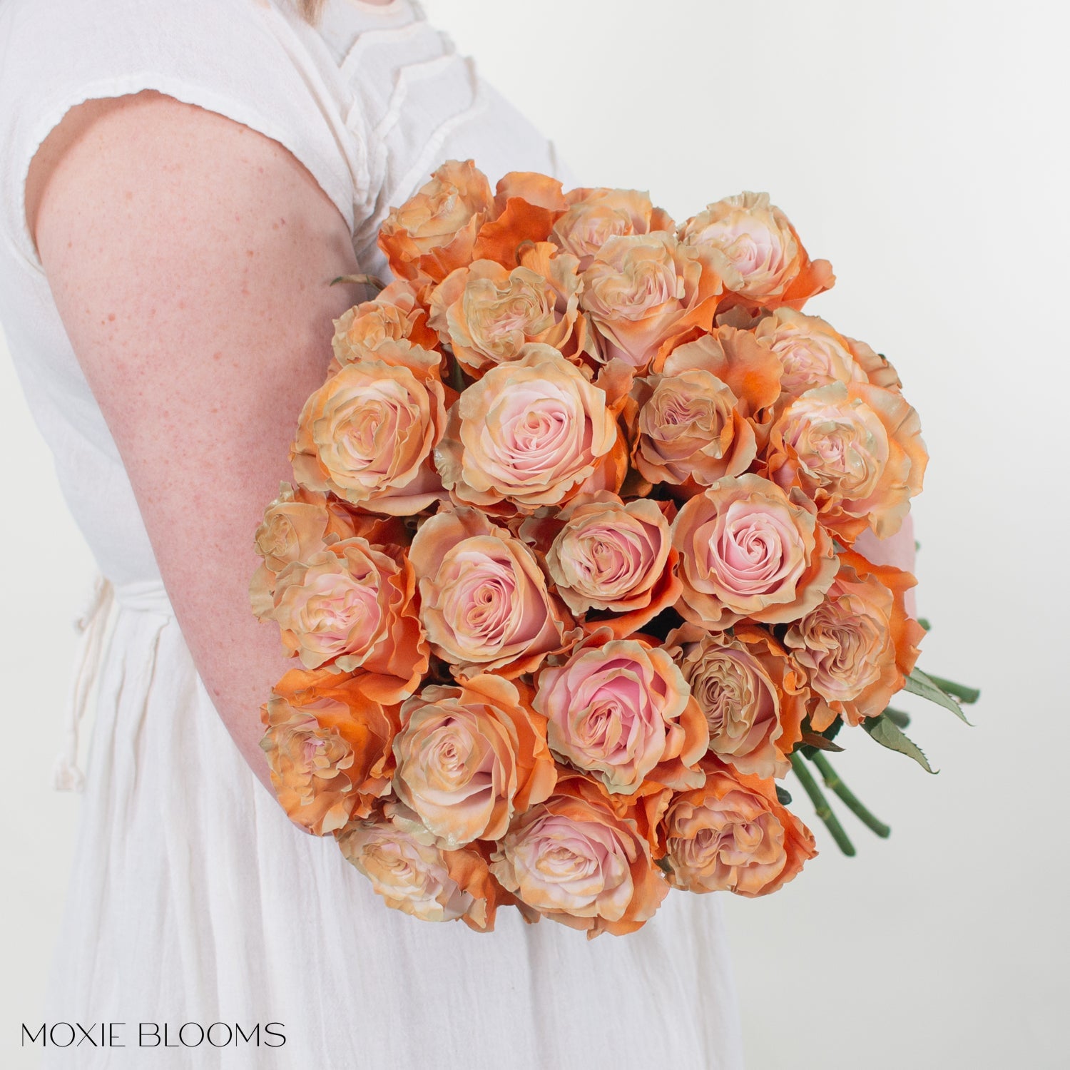 Painted and Dyed Creamsicle Novelty Rose